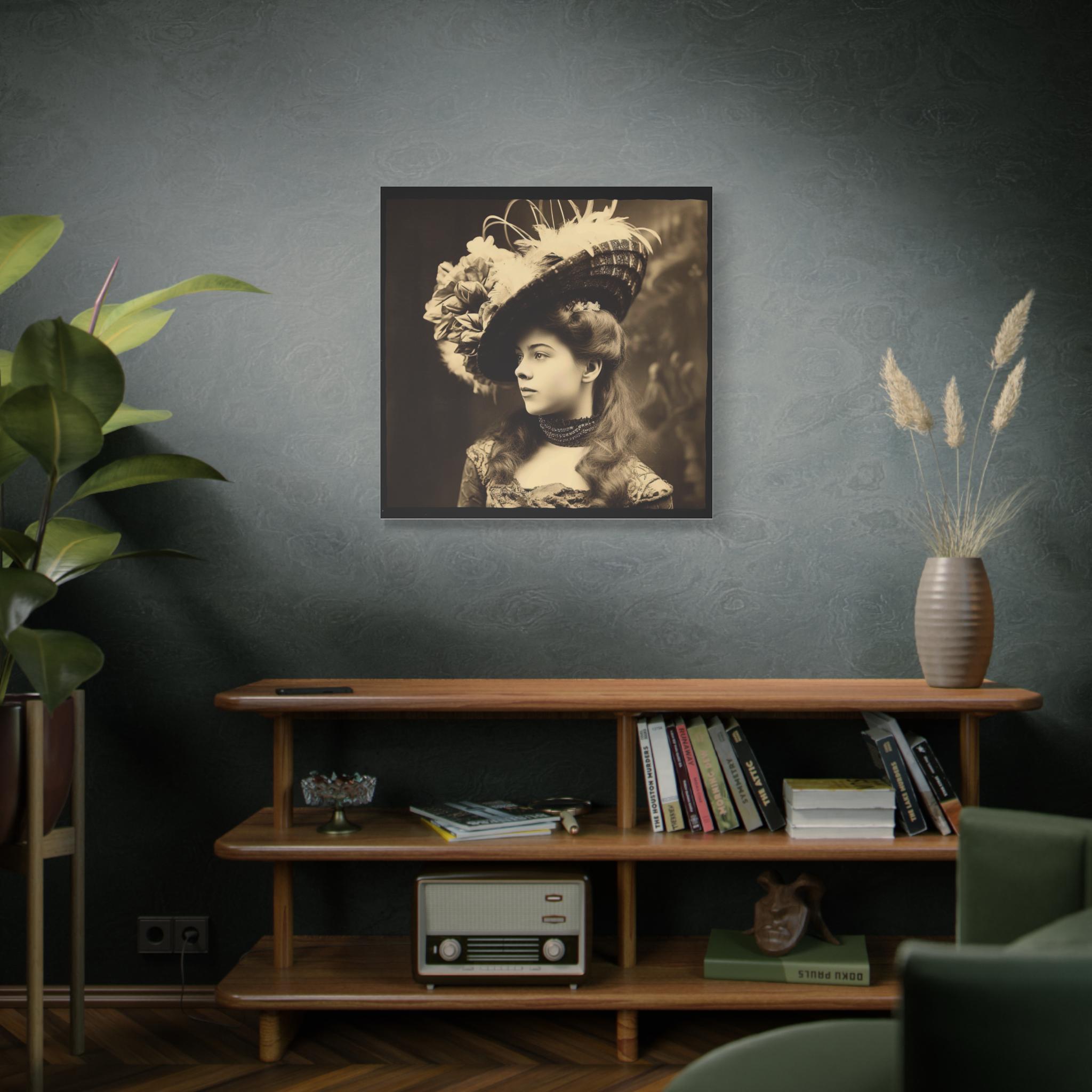 Victorian Lady With Hat Canvas Print: Western Wall Art - Etsy