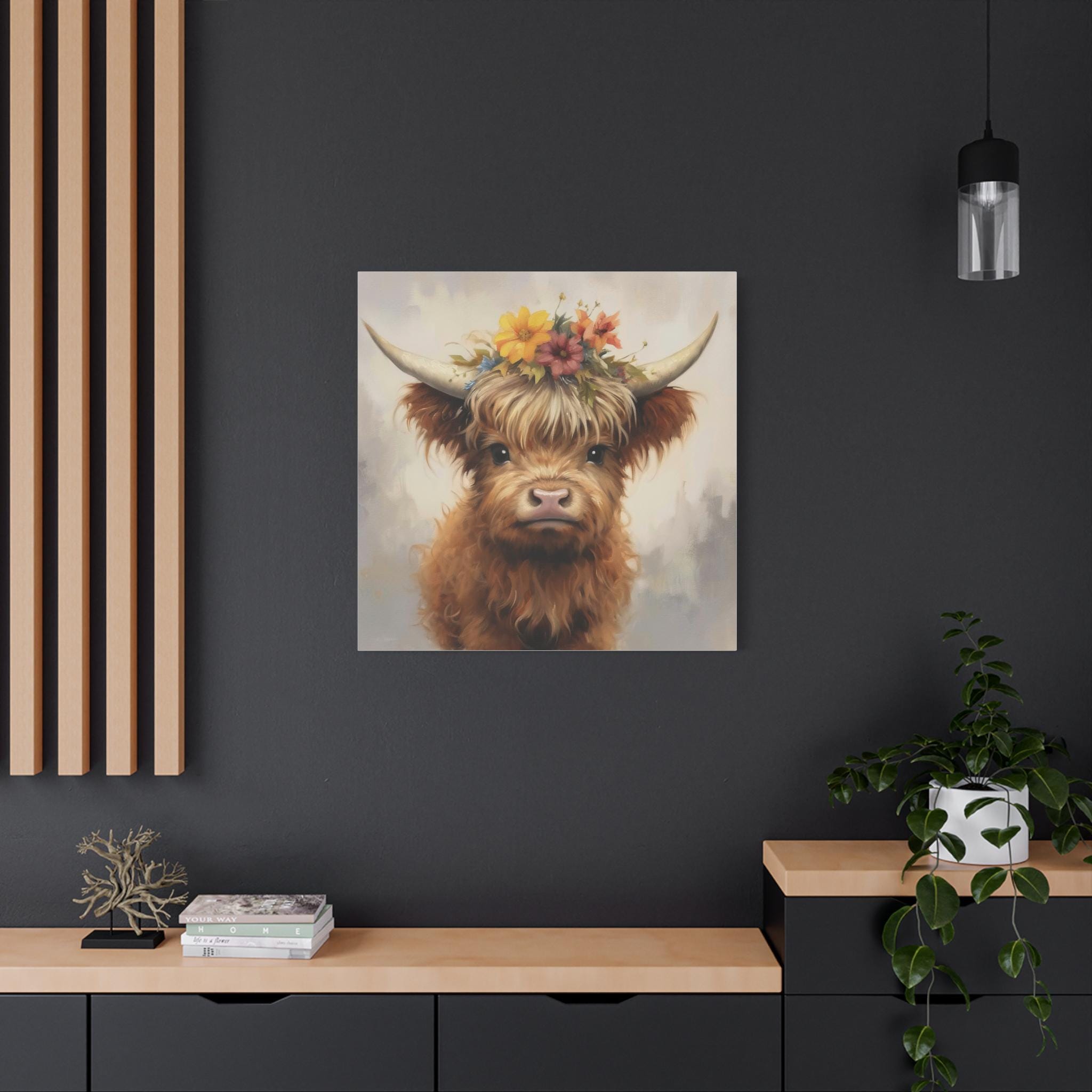 NymphFable Affiche Vache Highlands - Déco Salle De Bain Farmhouse - 30x40cm