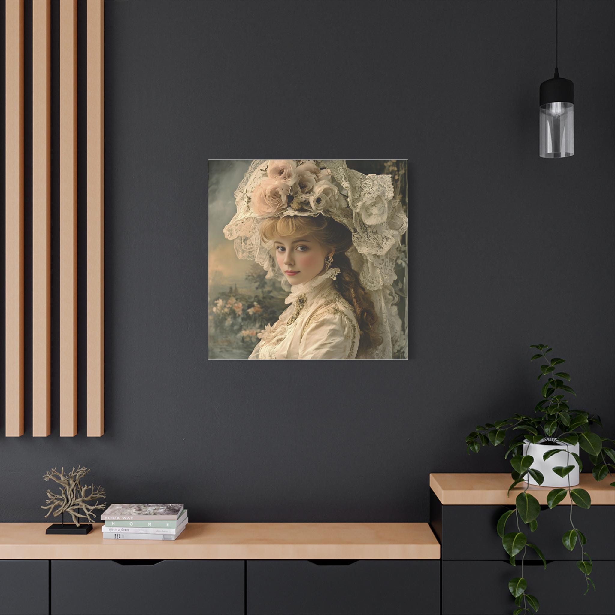Victorian Lady Canvas Print: Elegant Hat, Period Clothing Wall Art - Etsy