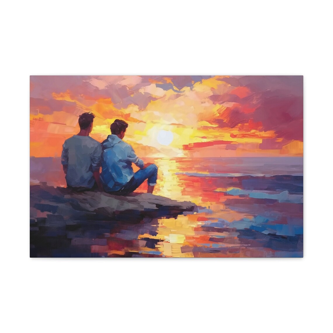 Personalized Coastal Couples Canvas