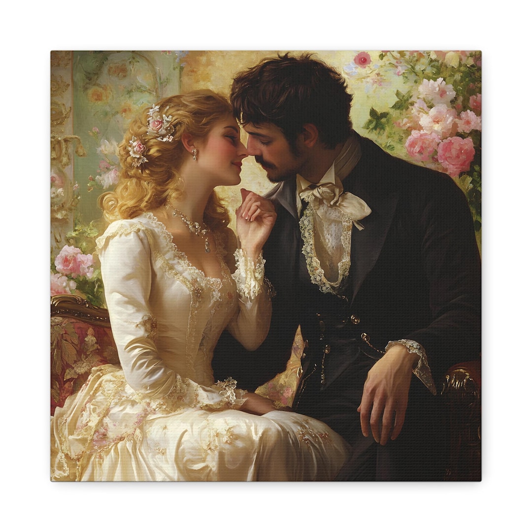 Victorian Couple Canvas Art: Romantic Lovers Artwork - Etsy