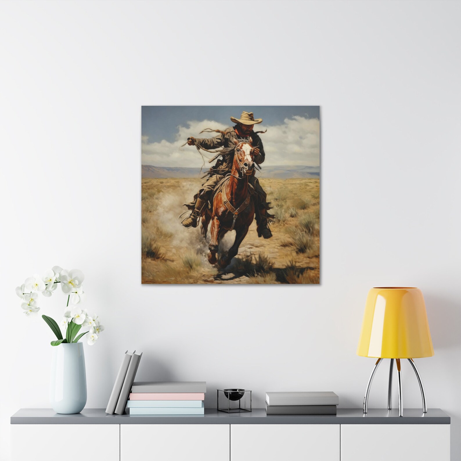 Old West Cowboy Wall Art Express Rider Canvas Print Western Wall Art ...