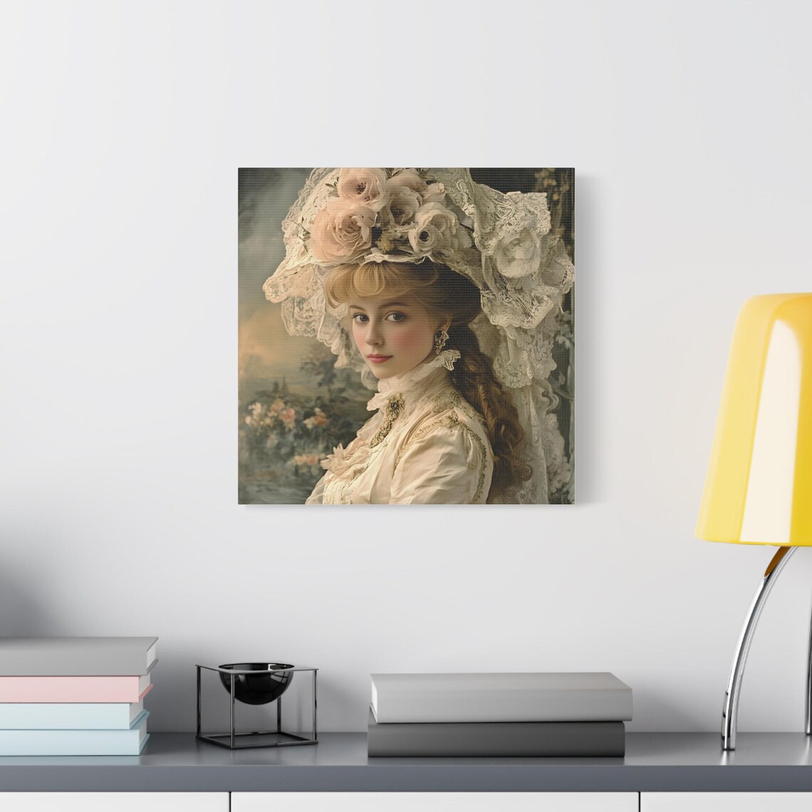 Victorian Lady Canvas Print: Elegant Hat, Period Clothing Wall Art - Etsy