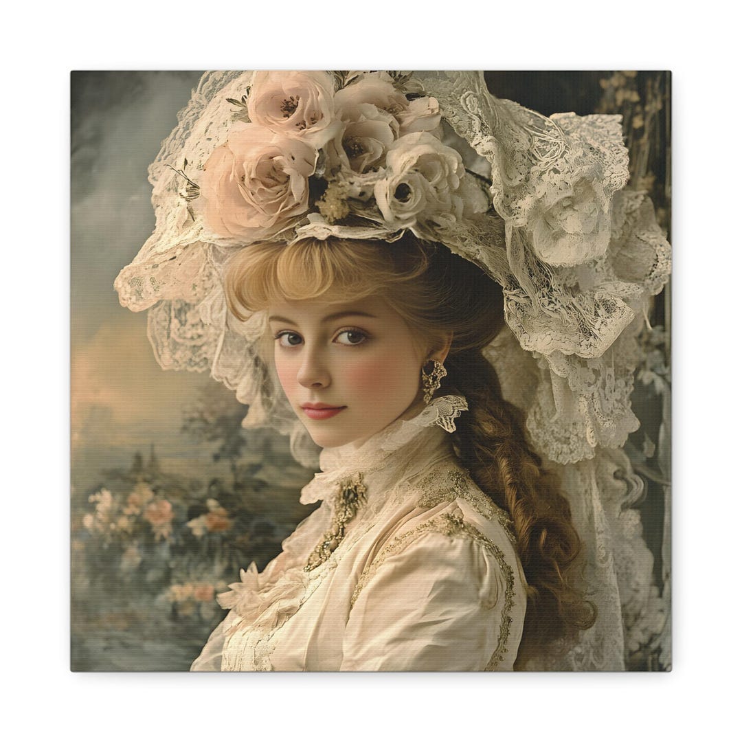 Victorian Lady Canvas Print: Elegant Hat, Period Clothing Wall Art - Etsy