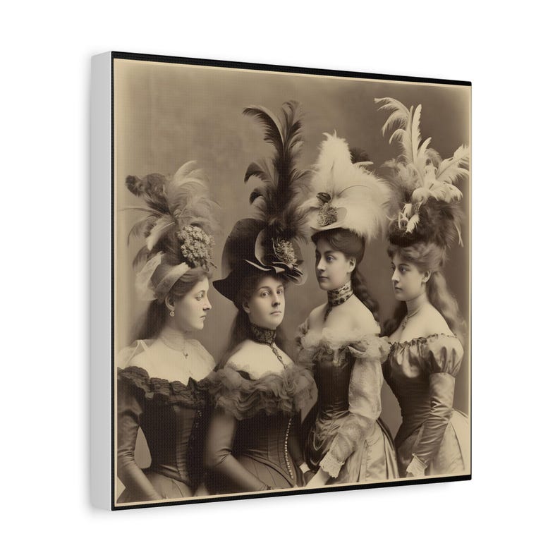 Victorian Ladies Hats Canvas Print: Western Wall Art - Etsy