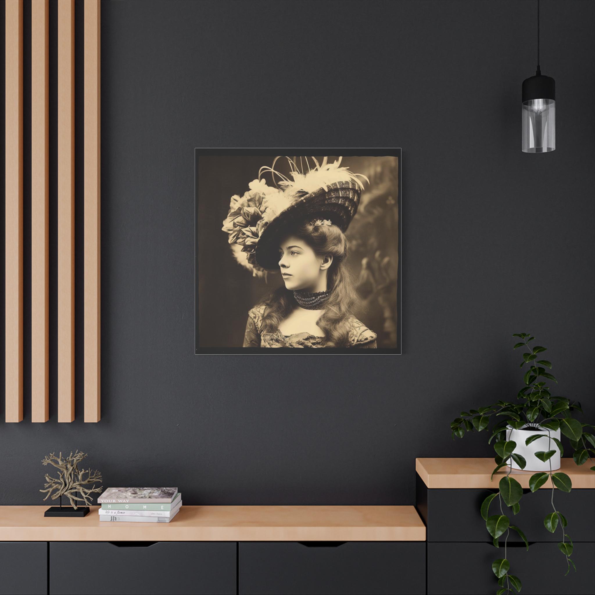 Victorian Lady With Hat Canvas Print: Western Wall Art - Etsy