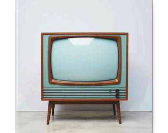 Retro TV Art Print: Mid-Century Modern Television Canvas