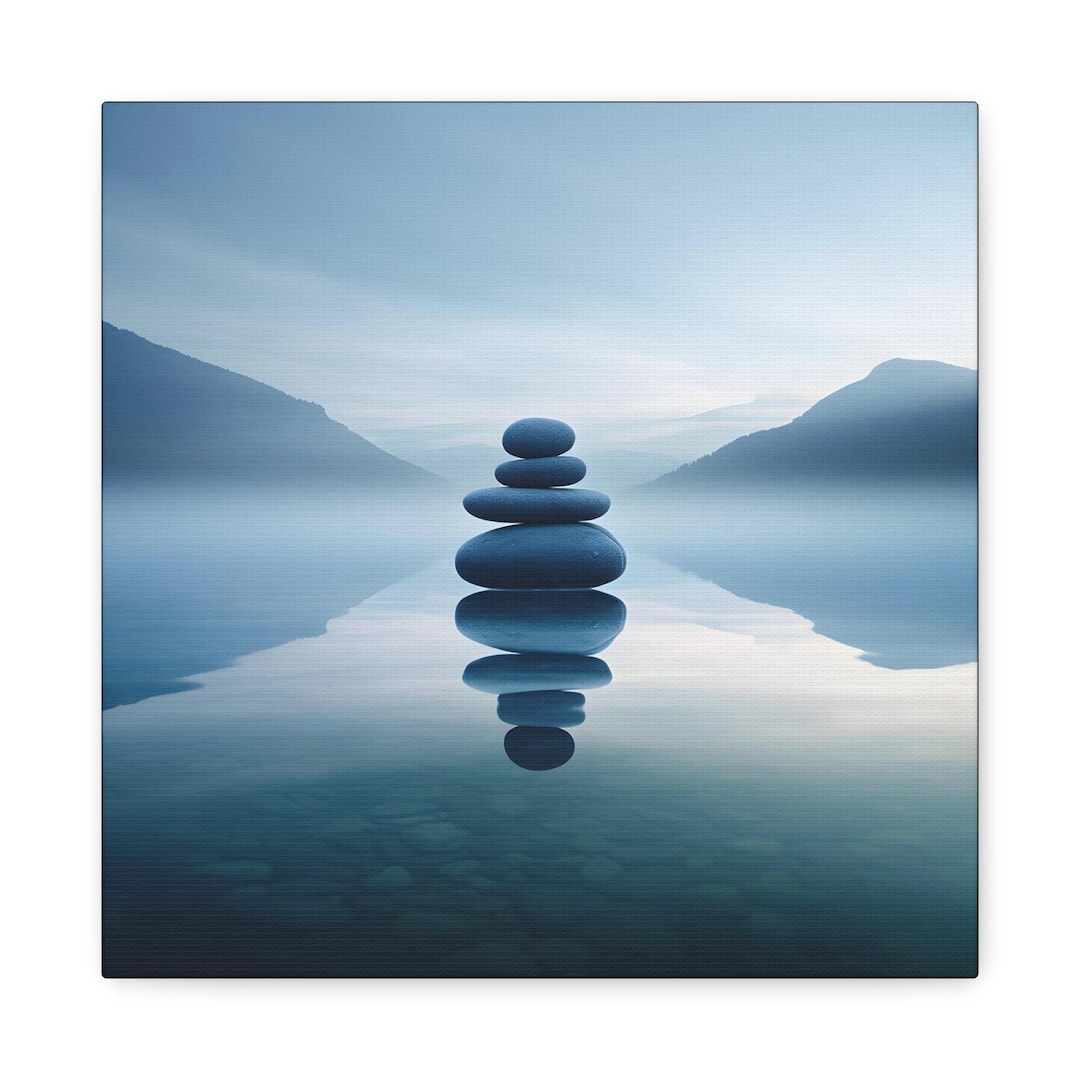 Zen Stacked Stones Canvas Print: Peaceful Meditation Art - Etsy