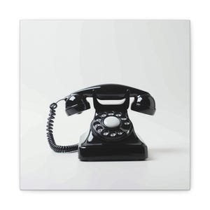 Retro Pop Culture Wall Art Vintage Telephone Art Print Old Black Phone Wall Art Retro Telephone Art Print Analog Age Wall Art Vintage Phone