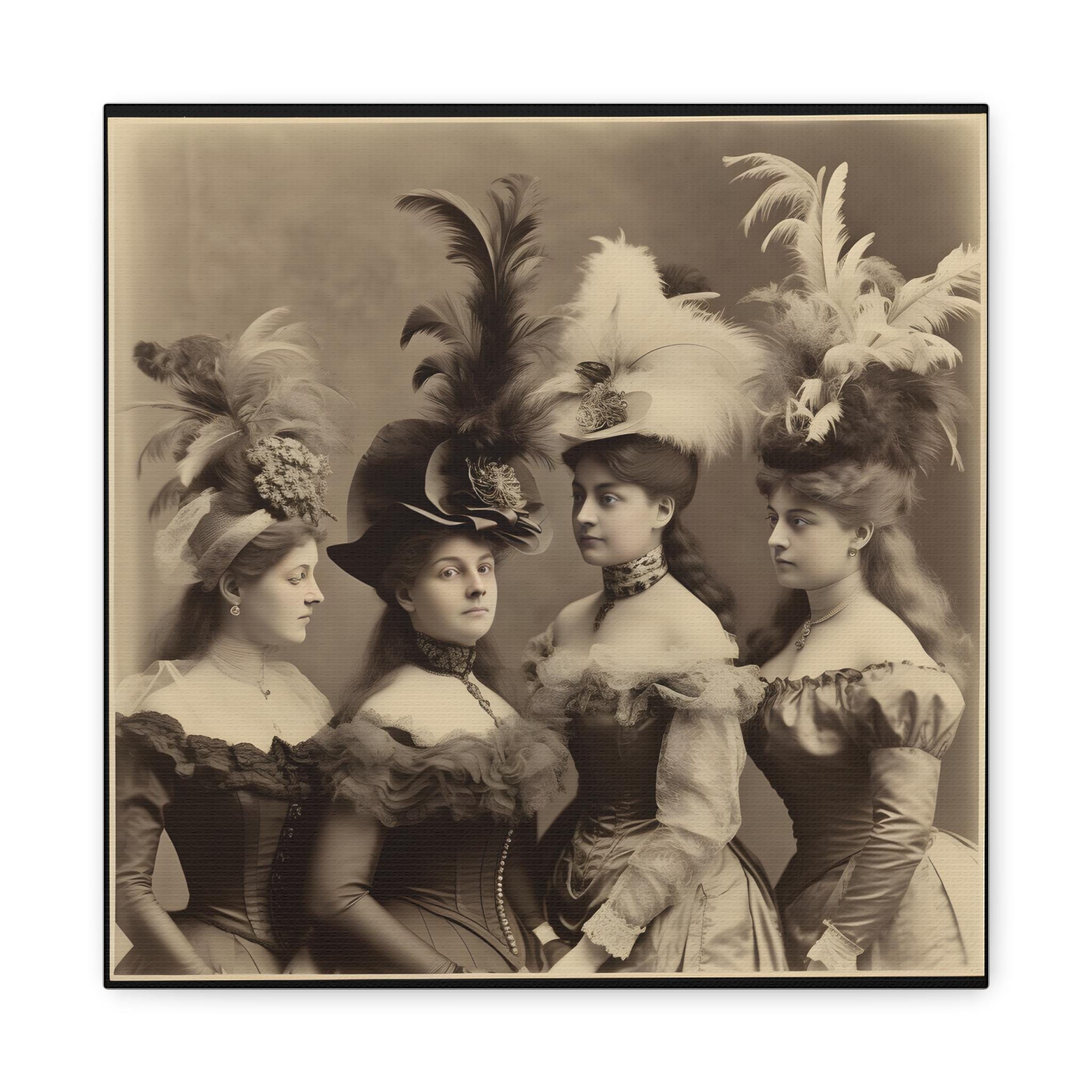 Victorian Ladies Hats Canvas Print: Western Wall Art - Etsy