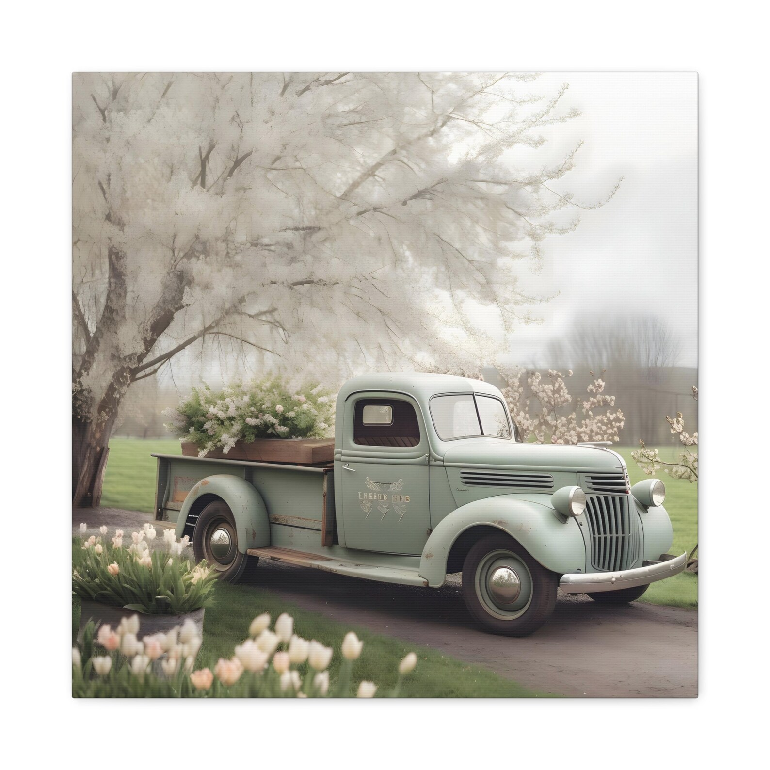 Farmhouse Green Antique Truck Print Farmhouse Wall Art Etsy