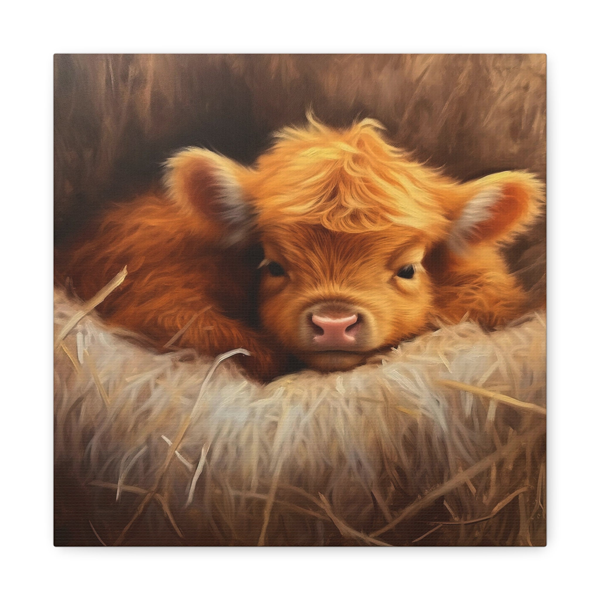 Figurine De Vache Highland Assise – Résine Imprimée 3D, Dimensions 5.6x5.7x5.9 Cm, Décoration Salon Jardin Ferme