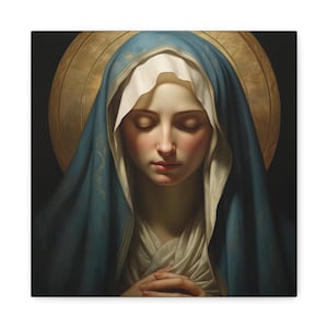 Canvas Art Virgin Mary Wall Art Old World Mother Madonna Art Print Holy Mother Art Classical Art Canvas Virgin Mother Wall Art Catholic