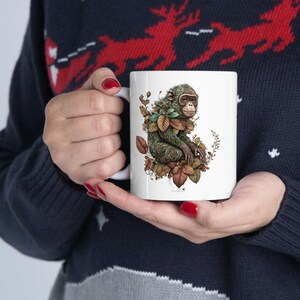 Wild Thing Monkey from the Botanical Animals Collection / Ceramic Coffee or Tea Mug 11oz