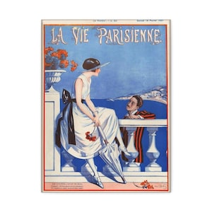 Vintage Parisian Canvas Art - La Vie Parisienne Wall Decor, Retro Artwork, French Poster, Home Decoration, Gift Idea