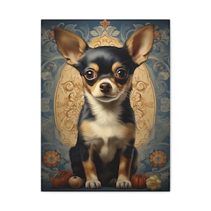 18&quot;x24&quot;Chihuahua Portrait Canvas Art, Dog Lover Gift, Pet Decor, Home Wall Art, Animal Artwork, Fall Decor, Unique Pet Gift