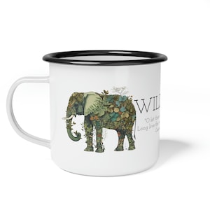 Wild Thing Elephant from the Animal Botanicals Collection - Enamel Camp Cup