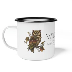 Wild Thing Owl from the Animal Botanicals Collection - Enamel Camp Cup