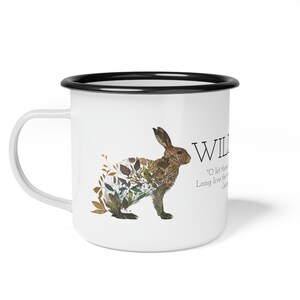 Wild Thing Rabbit from the Animal Botanicals Collection - Enamel Camp Cup