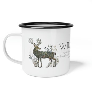 Wild Thing Steer from the Animal Botanicals Collection - Enamel Camp Cup