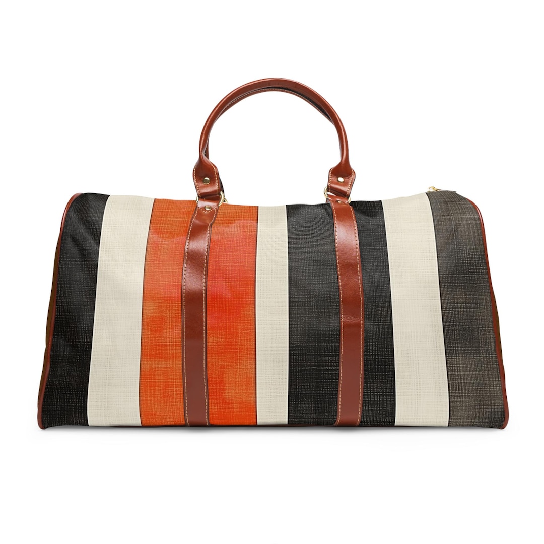 Vintage Linen Red-Navy Stripes Bag