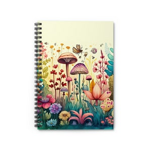 Mushroom Garden / Spiral Notebook - Ruled Line Journal