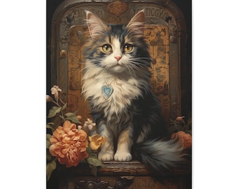Calico Cat Canvas Wall Art, Elegant Home Decor
