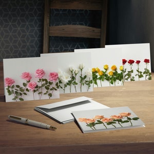 Wild Thing Botanical Florals Assorted Roses #2 in Collection auf Multi-Design Grußkarten (5er-Pack)