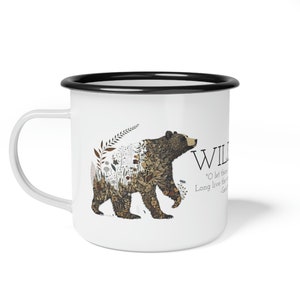 Wild Thing Bear Walking from the Animal Botanicals Collection - Enamel Camp Cup