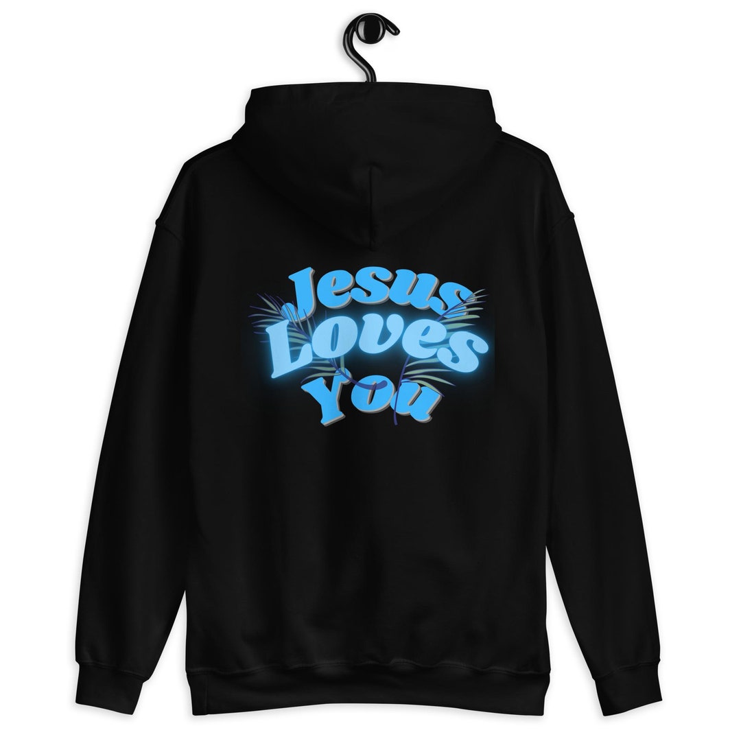 Retro jesus Loves You Hoodie Etsy