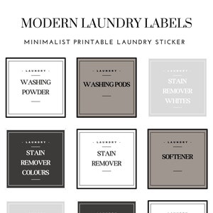 Printable Laundry Sticker | Modern Laundry Labels | Minimalist Laundry Sticker | Digital Laundry Label | Laundry Organization | Sticker Pack