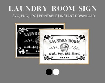 Laundry Room Sign: Vintage Wash Dry Fold Poster (Digital Download)
