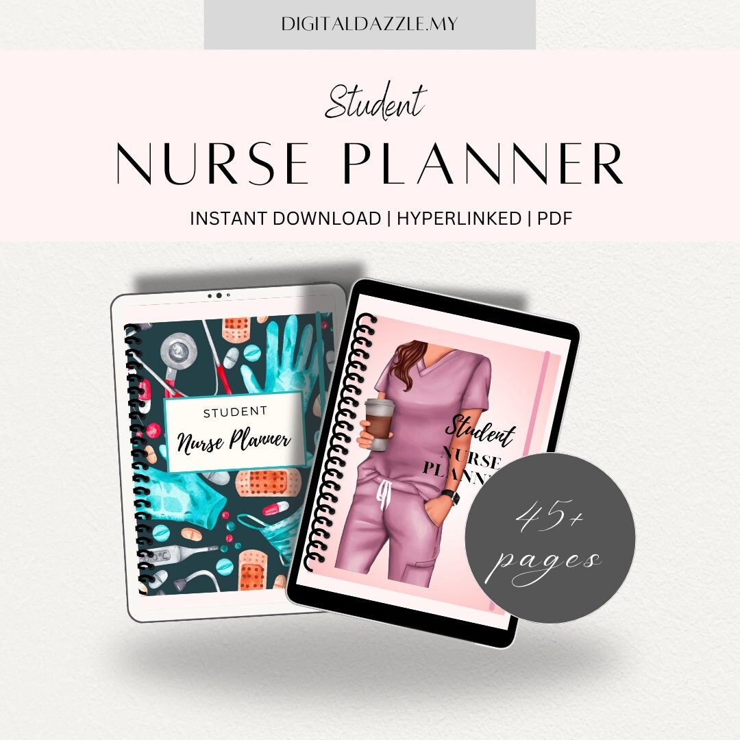 Nursing Student Digital Planner, Nurse Digital Planner, Undated Nursing
