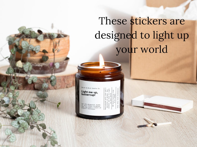 Candle Labels, Quirky Labels, Candle Sticker Pack, Sticker Template