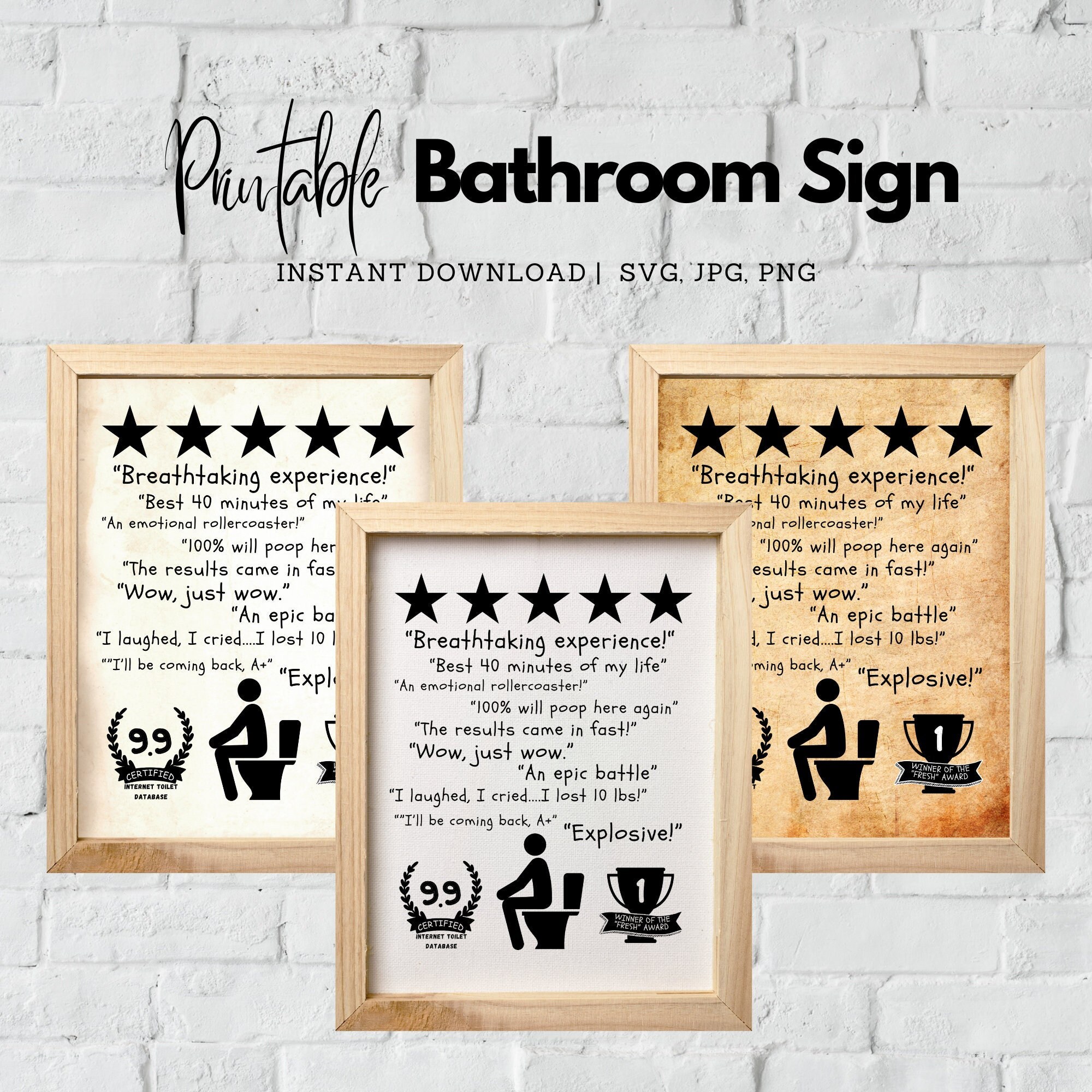 Bathroom Sign, Printable Bathroom Sign, Toilet Sign, Funny Bathroom ...
