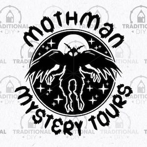 Mothman Mystery Tours | Cryptid & Mythology Shirt Design | SVG Bundle | Digital File Download for Printing