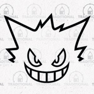 Gengar, red eyes, Pokémon, purple background, black background