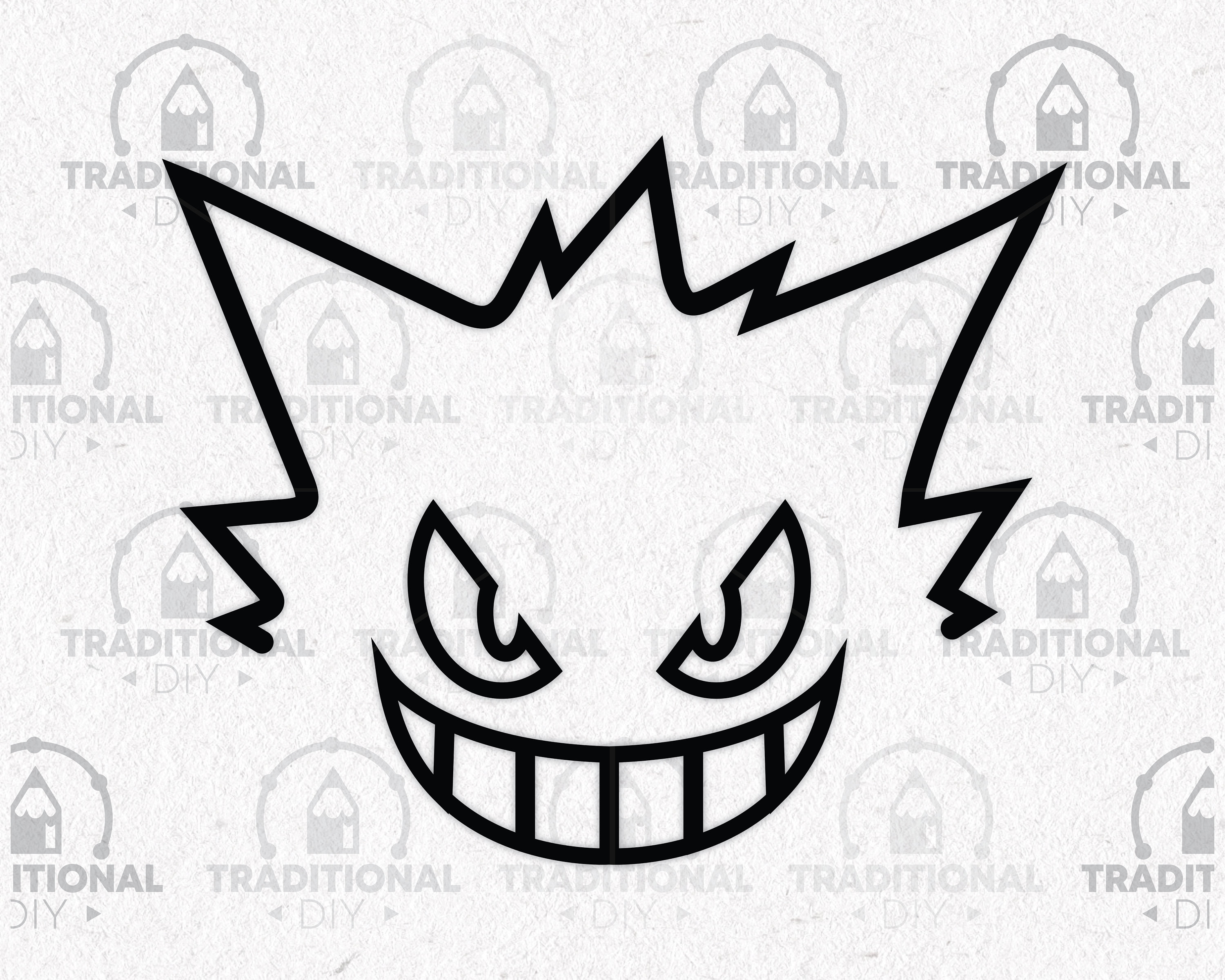  Gengar Character Silhouette Vinyl Sticker Car Decal (6 Black)  : Automotive