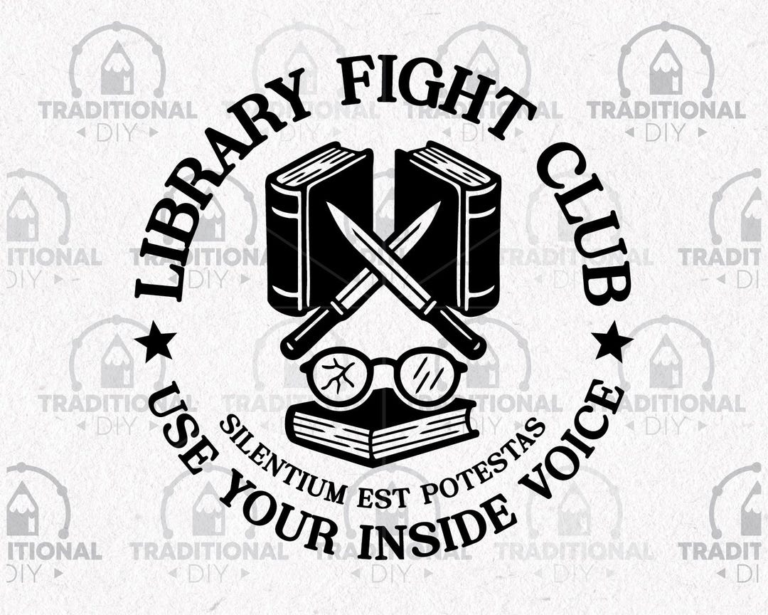 Library Fight Club SVG Bundle: Funny Book Lover Design (digital ...