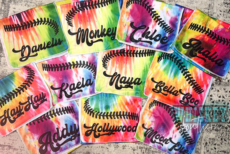 Custom Tie Dye Cooling Towel, Custom Softball Gifts, Personalized