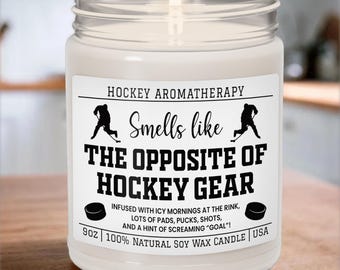 Hockey Player Gift, Fun Gift for Hockey Coach, Hockey Mom Present, Team Mom Appreciation Gift, Hockey Goalie Present, Unique Hockey Candle