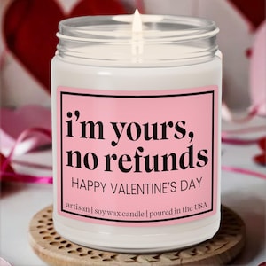 Cute Valentine&#39;s Day Gift For Her, Fun Valentines Day Gift For Him, Valentines Gift for Spouse, Wife Present, Funny Valentines Day Candle