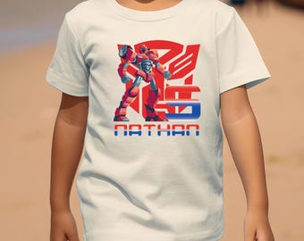 Custom Birthday Boy Transformer Shirt: Robot Party T-Shirt
