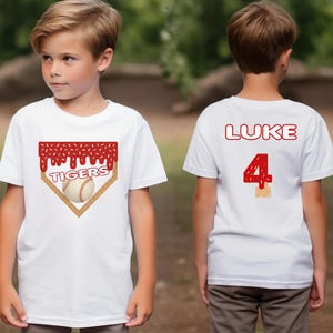 Personalized Baseball Drip Shirt for Boys, Custom Baseball Team Gift, Kid&#39;s Birthday Baseball Shirt, Youth Sport Shirt, Ice Cream Drip Shirt