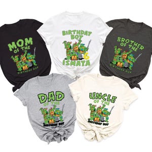 Custom Family Turtles Birthday Boy Shirt, Green Turtles Birthday Boy Shirt, Turtles Birthday Tee for Toddlers, Turtles Matching T-Shirts