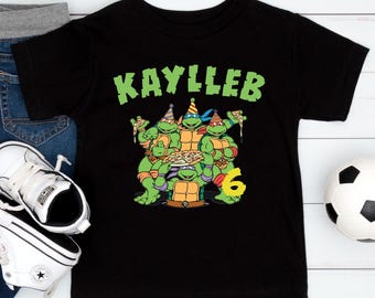 Custom Name Turtles Birthday Boy Shirt: Movie Toddler Tee