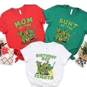 Green Turtles Birthday Boy Shirt, Custom Family Turtles Birthday Boy Shirt, Turtles Birthday Tee for Toddlers, Turtles Matching Shirts