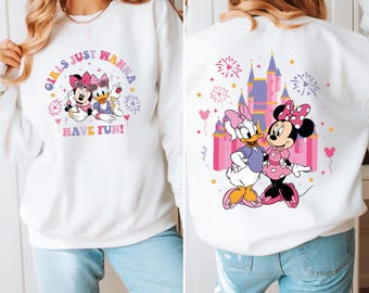 Disney Minnie Daisy Summer Sweatshirt,Girls Just Wanna Have Sun,Disney Besties Sweatshirt,Disneyworld Sweatshirt,Besties Matching Sweatshirt