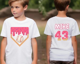 Personalized Baseball Drip Shirt: Custom Birthday Tee, Youth Sports Gift