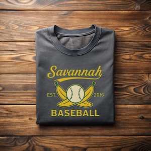 Retro Savannah Baseball T-Shirt: Banana Fan Gift, Summer Sports